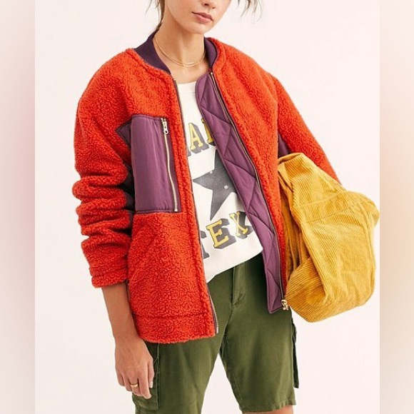 NWOT We The Free Rivington Sherpa Jacket ~Chili Combo~ - Picture 3 of 3